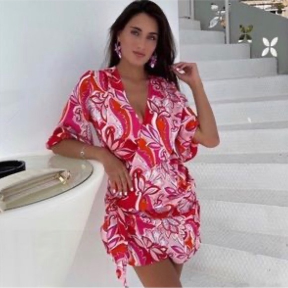 PRINTED MINI DRESS - Picture 14 of 16